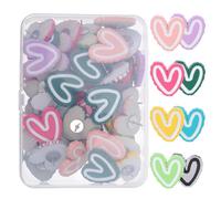 TOPBATHY Lot de 50 Punaises en Résine de Cœur Multicolores, Épingles Décoratives pour Tableau D’Affichage, Fixation de Photos, Cartes Postales, Bureau, École et Maison,