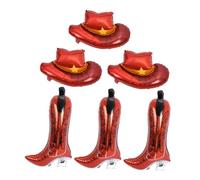 TOPBATHY Lot De 6 Ballons En Forme De Chapeau De Cowboy Western Décorations À Thème Western Décorations D'Anniversaire Western Ballons En Aluminium Décorations De Fête À Thème
