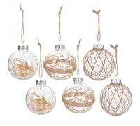 TOPBATHY Lot de 6 boules de décoration de Noël pour sapin de Noël - Boule suspendue - Ornements de Noël irisés - Décoration de Noël bohème - Boule de Noël - L'animal de compagnie