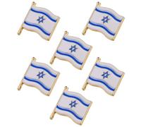 TOPBATHY Lot de 6 Broches Drapeau D’Israël en Alliage Métallique Épinglettes Décoratives Patriotiques pour Fête Israélienne Accessoires Polyvalents pour Vêtements Paquet et Loisirs
