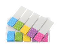 TOPBATHY Lot de 6 Onglets de Page Adhésifs Pet Transparent Tacheté, Repositionnables, Couleurs Fluorescentes Vives, pour Annotation Scolaire et Bureau, Fournitures pour Cahiers et Livres