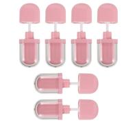 TOPBATHY Lot de 6 Tubes pour Gloss à Lèvres Vides en Plastique Rose 3ml Oval Ergonomique Rechargeables avec Baguette pour Usage On-the-go et Présent