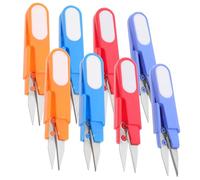 TOPBATHY Lot de 8 Ciseaux de Couture de U avec Capuchon Petits Ciseaux à Fil Broder Couleur Rouge Bleu Foncé Bleu Ciel et Orange Outils de Loisirs Créatifs pour Adultes
