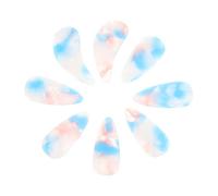 TOPBATHY Lot de 8 faux ongles pour la pratique du guzheng, taille moyenne, couleur écaille de tortue bicolore bleu océan, protection durable et légère pour musiciens débutants