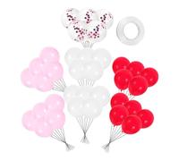TOPBATHY Lot de 80 Ballons en Latex Rouge Rose Blanc et Rose Pailleté Décoration de Fête Mariage et Saint-Valentin Accessoires Décoratifs pour Mur Plafond et Photobooth