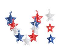 TOPBATHY Lot de Décorations 3D en Forme Détoile à Cinq Branches Style Patriotique pour La Fête de Lindépendance Les Aventures La Retraite en Papier