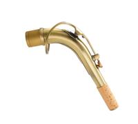 TOPBATHY Manche de Saxophone Alto en Laiton 245 MM Courbé Vert Antique Joint Isolant Thermique en Liège Naturel pour Accessoires d'Instruments à Vent