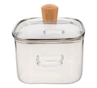 TOPBATHY Marmite à Soupe en Verre 1,6l avec Double Anse et Couvercle, Cocotte Résistante la Chaleur pour Cuisson de Pâtes et Ragoûts Cuisine