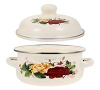 TOPBATHY Marmite Émaillée Pour Ragoût Et Soupe Pot De Cuisine Avec Double Poignées Pour Préparation Maison Et Plats Traditionnels