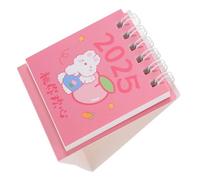 TOPBATHY Mini calendrier de bureau rose mignon à spirale double, calendrier de planification debout de juillet 2024 à décembre 2025, organiseur simple pour maison et école