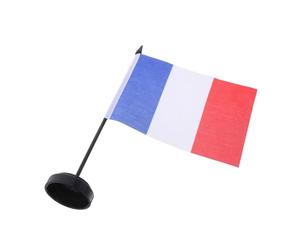 TOPBATHY Mini Drapeaux De Bureau France 10 Pièces Avec Socle Stable, Drapeaux De Table Décoratifs Pour Salle De Conférence, Usage Professionnel Et Institutionnel