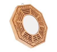 TOPBATHY Miroir Chinois Convexe Bagua en Bois pour Mur, 1 Pièce