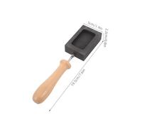 TOPBATHY Moule à Lingots en Graphite 200G avec Poignée en Bois - Creuset pour Fusion de Métaux Précieux Résistance Haute Température Moulage Bijoux et Coulée Or Outil Précis pour