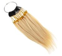 TOPBATHY Nuancier de Cheveux Véritables Lisses 30 Mèches 9 Tons Anneaux en Acier Inoxydable pour Test Coloration Échantillons Professionnels Salon Coiffure et Kit D’Analyse Capillaire