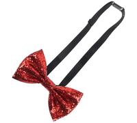 TOPBATHY Nœud Classique Homme Rouge à Paillettes en Cuir et Tissu Ajustable | Prêt en Quelques Secondes, Maintien Sécurisé, Convient aux Chemises Habillées et Costumes, pour Adultes, Banquets et Fêtes