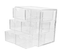 TOPBATHY Organisateur De Bureau Tiroirs Petit Format Transparent Empilable en Plastique Stockage Cosmétiques Bijoux Papeterie pour Coiffeuse Maison