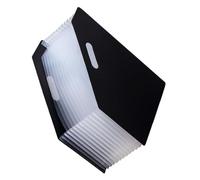 TOPBATHY Organiseur de Dossiers Accordéon Extensible A4 Support de Classement Multicouche en Plastique Noir Porte-Documents Télescopique Grand Volume pour Bureau et Chambre Rangement