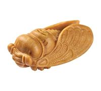 TOPBATHY Ornement de Cigale en Bois, Figurine Sculptée Décorative Élégante