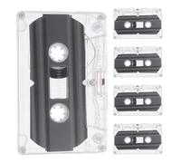TOPBATHY Pack de 5 Cassettes Audio Vierges de 30 Boîtier Rigide Transparent en Plastique, Style Rétro Portable pour Enregistrement Vocal et Enseignement