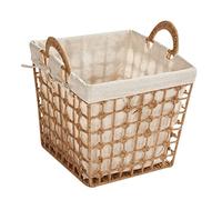 TOPBATHY Panier à Linge Tissé En Corde De Chanvre Petit Format Carré Panier De Rangement Robuste Portable Pour Maison Et Chambre Pratique