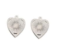 TOPBATHY Paquet de 2 Lot de Kits DIY Pendentifs Rétro Cœur et Rond Plaqué avec Plateau et Cabochon Verre Accessoires pour Création Bijoux Artisanaux Vintage par Pack