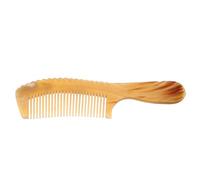 TOPBATHY Peigne en Corne de Vache Antistatique 18 Cm à Dents Fines Manche Rond Ergonomique - Peigne Démêlant de Poche Naturel pour Cheveux et Barbe, Outil de Coiffure Portable pour Hommes