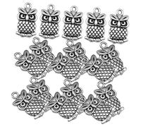 TOPBATHY Pendentifs Hibou Breloques Alliage Antique 50 Pièces pour Fabrication de Bijoux DIY Créateurs Amateurs Présent Bricolage Bijoux Faits Main