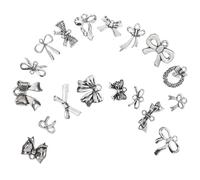TOPBATHY Pendentifs Nœud Décoratifs pour Création de Bijoux, Breloques Multifonctions 90 Pièces, Couleur Argenté Ancien, Mini Breloques Légères, Accessoires DIY pour Bracelets et Colliers,