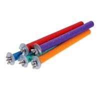 TOPBATHY Perche à Perroquet en Bois 5 Pièces Système de Disque Intégré pour Broyage des Griffes et Becs, pour Canaris et Perroquets en Cage Couleur Aléatoire