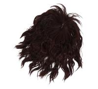 TOPBATHY Perruque à Clipser Ondulée Naturelle avec Frange Pièce de Remplacement Invisible sans Couture Extensions Cheveux Bouclés pour Cacher Cheveux Blancs Foncé