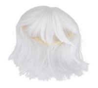 TOPBATHY Perruque Bob Blanche Femme -longue Cheveux Raides Synthétique pour Cosplay Fête et Usage Quotidien Style Frange Naturelle Ajustable Polyvalente