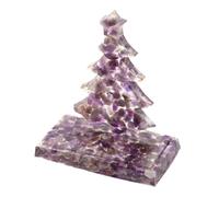 TOPBATHY Petit Sapin de Noël en Cristal Pourpre, Décoration de Table 4,5 | Aucun Montage, Lumière Chaude Diffusée, pour Étagères et Bureaux, pour Petits Espaces