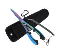 TOPBATHY Pince Multifonction Acier Haute Teneur avec Coupe-Ligne et Extracteur Hameçon Poignée Antidérapante Légère et Compacte avec Étui et Lanière Sécurisée pour Eau Douce et Salée