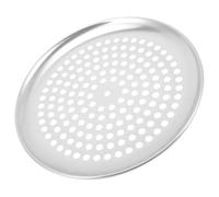 TOPBATHY Plaque à Pizza Perforée Lisse et Facile à Utiliser en Acier Inoxydable Argenté Accessoire Préparation de Pizza Maison