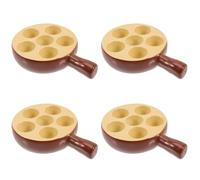 TOPBATHY Plat À Escargots En CéRamique 12 Trous Avec PoignéEs Plateau De Service Pour Escargots Fruits De Mer Sushis Four 6 Pouces 16X11X13Cm Pour Maison Restaurant