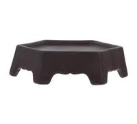 TOPBATHY Plateau Hexagonal en Céramique pour Pot de Fleurs, Drainage | Support Décoratif Brun Café, Bord Légèrement Relevé, Usage Jardin et Intérieur, Facile à Nettoyer