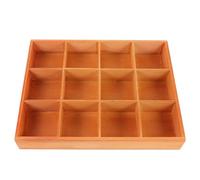 TOPBATHY Plateau Organisateur Compartimenté en Bois, 12 Cases, Rustique | Petits Objets et Pots, Usage Intérieur, Rangement Multi-usages, Limite L’écoulement, Forme Stable