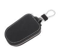 TOPBATHY Pochette à Clés en Cuir Véritable Noire à Fermeture Éclair | Clés et Télécommandes de Voiture, Accès Rapide, Prise Sûre, Format Compact, Usage Mixte