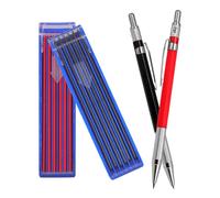 TOPBATHY Porte-Mines Pratiques de Charpentier 2 MM avec Recharges Noires et Rouges Crayon Mécanique Multifonction pour Marquage Précis en Menuiserie Coffret 4 Pièces Portable pour Usage