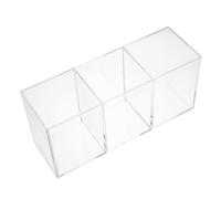 TOPBATHY Porte-stylo Acrylique Transparent 3 Compartiments Polyvalent Rangement Bureau Maquillage Organisateur Cosmétique pour Salle de Bain ou Maison