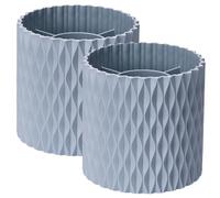 TOPBATHY Pot à Pinceaux de Maquillage Rotatif 360° Lot de 2, Grand Rangement Bureau et Salle de Bain, Organisateur Cosmétique Bleu Clair, Stockage Multi-Accessoires Maquillage,