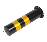 TOPBATHY Poteau De Borne En Acier Inoxydable 50 Cm Noir Et Jaune Film Réfléchissant, Barrière De Sécurité Renforcée Pour Contrôle De Circulation Et Protection De Stationnement