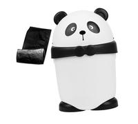 TOPBATHY Poubelle Pour Garçon Et Filles Panda Mignonne Avec Couvercle à Rabat, Petite Taille, Plastique Solide, Multifonctionnelle Cuisine, Salon Et Chambre, Avec Paquet Poubelle Inclus