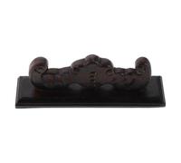 TOPBATHY Présentoir de Flûte en Bois Marron pour Bureau, Support Stable et Multifonctionnel, Design Ancien Reliefs Artistiques, Organise Deux Flûtes à Vent pour Décoration Maison