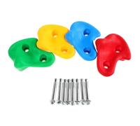 TOPBATHY Prises d'escalade pour Garçon et Filles Ensemble de 4 Pierres d'escalade Colorées Plastique Épais 8 Chevilles d'Expansion pour Mur d'escalade Intérieur et Extérieur Aire de