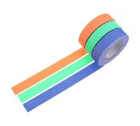 TOPBATHY Ruban Adhésif Fluorescent en Coton 15 MM X 10 M - 3 Rouleaux Multicolores - Forte Adhérence sans Trace - Ruban Néon UV pour Décoration de Scène Fête et Marquage Lumineux