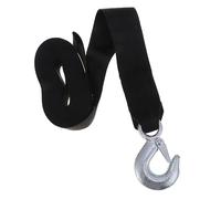 TOPBATHY Sangle De Treuil De Remorque 1,5 Tonnes 4,7 Cm Large Noire 7 m avec Crochet Acier Résistant Marine pour Treuil Manuel Et Électrique Usage Bateau Et Remorque