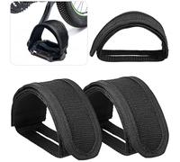 TOPBATHY Sangles de Pédales de Vélo Réglables en Polyester Noir Lot de 2 Taille 15Cm X 5Cm X 6Cm Cale-Pieds Universels Compatibles Vélo de Route et VTT pour Maintien et Confort du Pied
