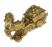 TOPBATHY Sculpture de Cheval avec Chariot Figurine Feng Shui Cheval pour Décoration Intérieure et Bureau de Richesse Succès