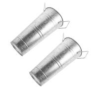 TOPBATHY Seau à Parapluies en Fer Galvanisé Gris Mat Lot de 2 Supports d'Entrée Multifonctions pour Rangement Cannes et Parapluies Porte-Bâtons Décoratif Robuste pour Maison et Bureau